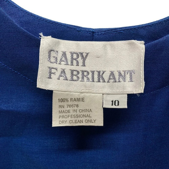 Vintage Gary‎ Fabrikant Tank Top, Size 10, Ramie, Royal Blue, New w Tags - Picture 2 of 9